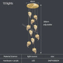 Elegant golden shell acrylic chandelier for living room dining hall