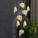 Elegant golden shell acrylic chandelier for living room dining hall