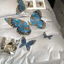 Elegant gray butterfly embroidery bedding set bedroom linens