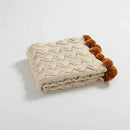 Elegant gray chenille throw blanket light gray & beige bedroom decor