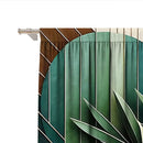 Elegant green and gold turtle leaf curtains – living room decor