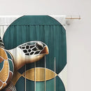 Elegant green and gold turtle leaf curtains – living room decor