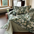 Elegant green & white rose 1000tc egyptian cotton bedding set bedroom