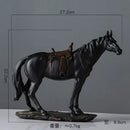 Elegant horse resin statue set living room decor
