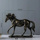 Elegant horse resin statue set living room decor