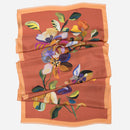Eloisa - Long Silk Scarf - Coral