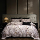 Elegant ivory floral print eucalyptus fiber bedding set bedroom