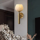 Elegant lotus gold and marble wall lamp for bedroom
