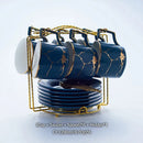 Elegant marble ceramic tea set – dining room gold pattern cups