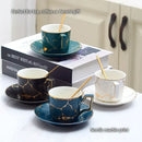 Elegant marble ceramic tea set – dining room gold pattern cups