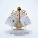 Elegant marble ceramic tea set – dining room gold pattern cups