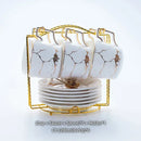 Elegant marble ceramic tea set – dining room gold pattern cups