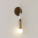 Elegant marble copper wall lamp with brass beads for living room