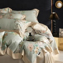 Elegant mint floral eucalyptus fiber bedding set bedroom decor