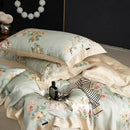 Elegant mint floral eucalyptus fiber bedding set bedroom decor