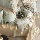 Elegant mint floral eucalyptus fiber bedding set bedroom decor