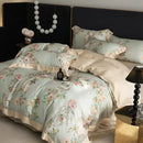 Elegant mint floral eucalyptus fiber bedding set bedroom decor