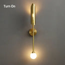 Elegant modern gold wall lamp bedroom sconce with frosted glass bulb