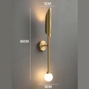 Elegant modern gold wall lamp bedroom sconce with frosted glass bulb