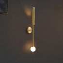 Elegant modern gold wall lamp bedroom sconce with frosted glass bulb