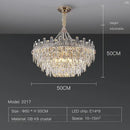 Elegant multi tiered crystal pendant lights for dining room