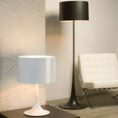 Elegant mushroom black floor lamp living room warm glow interior
