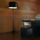 Elegant mushroom black floor lamp living room warm glow interior
