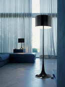 Elegant mushroom black floor lamp living room warm glow interior