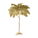 Elegant pink ostrich feather floor lamp bedroom gold branch light