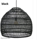 Elegant rattan wave pendant light for dining room tiered dome design