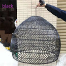 Elegant rattan wave pendant light for dining room tiered dome design