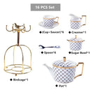 Elegant red & gold porcelain coffee set dining room tea service