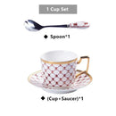 Elegant red & gold porcelain coffee set dining room tea service