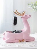 Elegant resin deer key holder blue & gold living room decor