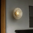 Elegant ribbed glass and gold wall sconces for living room