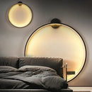 Elegant round gold wall sconces for bedroom indoor lighting
