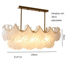 Elegant shell pearl chain chandelier dining room gold metal light