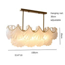 Elegant shell pearl chain chandelier dining room gold metal light
