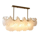 Elegant shell pearl chain chandelier dining room gold metal light