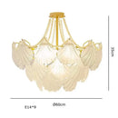 Elegant shell pearl chain chandelier dining room gold metal light