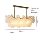 Elegant shell pearl chain chandelier dining room gold metal light