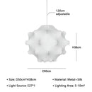 Elegant silk pendant lamp white ruffled petal light for living room