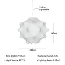 Elegant silk pendant lamp white ruffled petal light for living room