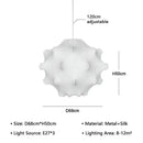 Elegant silk pendant lamp white ruffled petal light for living room