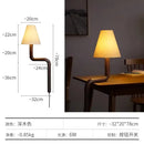 Elegant solid wood table lamp bedroom warm fabric light
