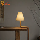 Elegant solid wood table lamp bedroom warm fabric light