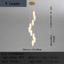 Elegant tulip staircase chandelier gold frosted glass lobby light