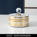 Elegant white and gold crystal ball ceramic jewelry box bedroom storage