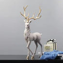 Elegant white and gold elk figurine living room decorbites deer sculpture