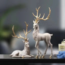 Elegant white and gold elk figurine living room decorbites deer sculpture
